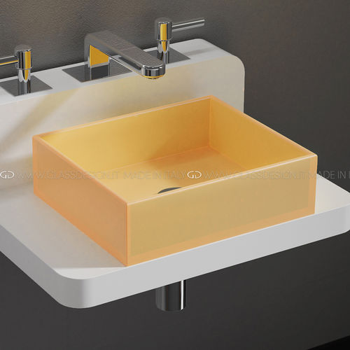 Aufsatzwaschbecken - GUM - GLASS DESIGN Srl - Silikon / individuell gestaltbar / antibakteriell