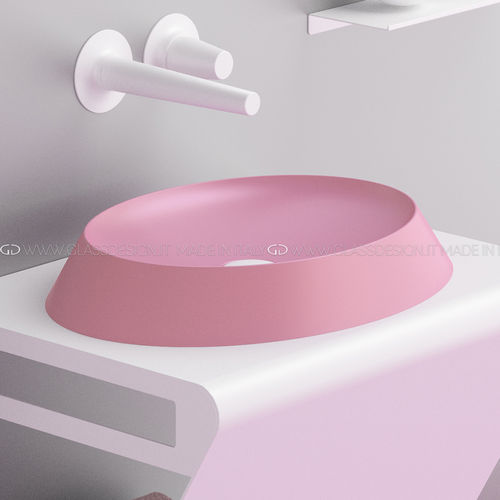 Aufsatzwaschbecken - BUBBLE - GLASS DESIGN Srl - Silikon / individuell gestaltbar / antibakteriell