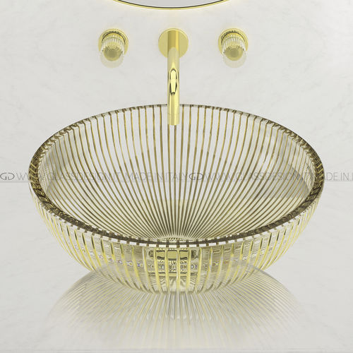 Aufsatzwaschbecken - Volta/Volta 34 - GLASS DESIGN Srl - Kristall / transparent / rund