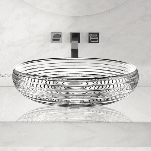 Aufsatzwaschbecken - Scenic Astro - GLASS DESIGN Srl - Kristall / transparent / rund