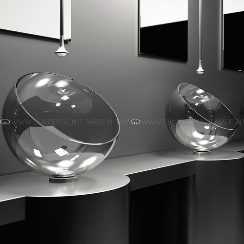 Aufsatzwaschbecken - Moon - GLASS DESIGN Srl - Kristall / transparent / rund