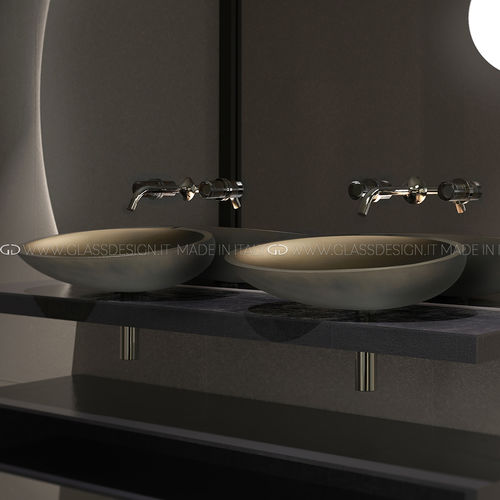 Aufsatzwaschbecken - Kool/Kool Max/Kool XL/Kool Oversize - GLASS DESIGN Srl - VetroFreddo® / oval / ohne Öffnung