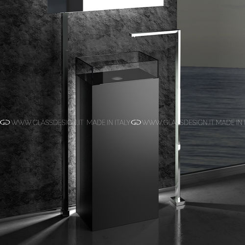 Bodenstehendes Waschbecken - SKYLINE EVOLUTION SMALL/MEDIUM - GLASS DESIGN Srl - Glas / rechteckig / ohne Öffnung