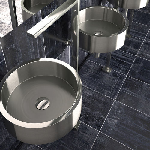 Aufsatzwaschbecken - DE COSTE - GLASS DESIGN Srl - Edelstahl / rund / ohne Öffnung