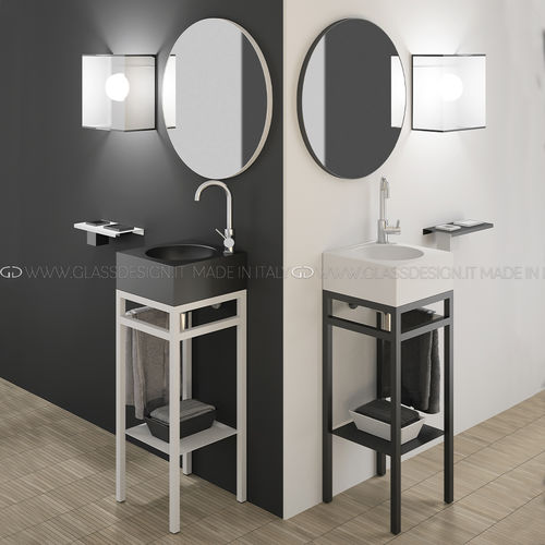 Freistehender Waschtisch-Unterschrank - ONE PLUS - GLASS DESIGN Srl - aus lackiertem Stahl / VetroFreddo® / modern