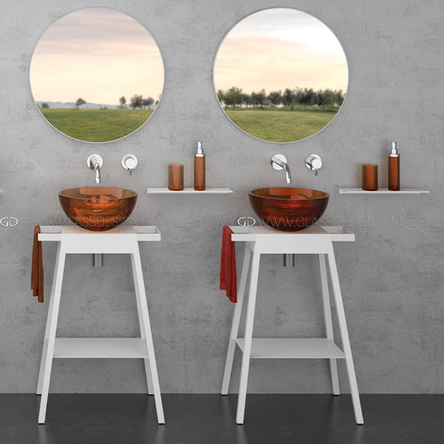 Freistehender Waschtisch-Unterschrank - BLOOM - GLASS DESIGN Srl - Metall / VetroFreddo® / modern