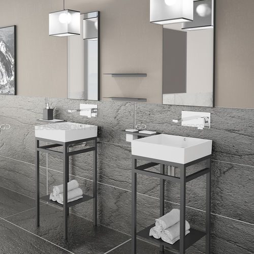 Freistehender Waschtisch-Unterschrank - MILANO PLUS - GLASS DESIGN Srl - Edelstahl / modern / ohne Tür