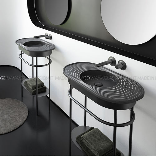 Freistehender Waschtisch-Unterschrank - Lap Plus - GLASS DESIGN Srl - Edelstahl / modern / ohne Tür