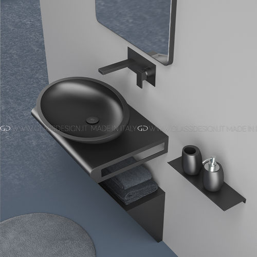 Wandhängender Waschtisch-Unterschrank - ZERO - GLASS DESIGN Srl - Edelstahl / modern / ohne Tür