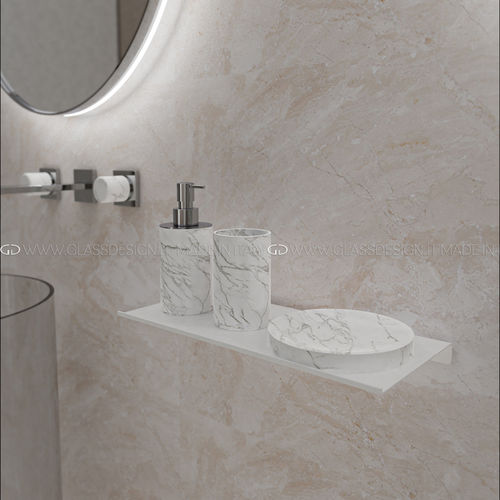 Freistehender Seifenspender - GLASS DESIGN Srl - Marmor / Carrara-Marmor / manuell
