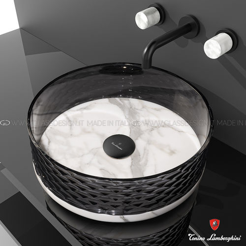 Aufsatzwaschbecken - MARMOFUSION - GLASS DESIGN Srl - Marmor / Kristall / rund