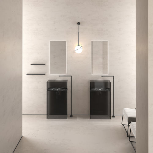 Bodenstehendes Waschbecken - SKYLINE MARBLE 90 - GLASS DESIGN Srl - Marmor / Glas / rechteckig