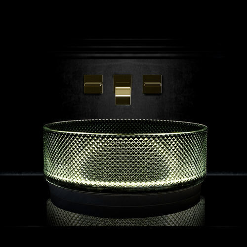 Aufsatzwaschbecken - VILLA XL LIGHT - GLASS DESIGN Srl - Kristall / hinterleuchtet / handgefertigt