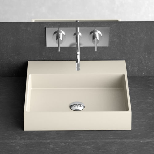 Aufsatzhandwaschbecken - DISEGNO OVER - GLASS DESIGN Srl - rechteckig / Keramik