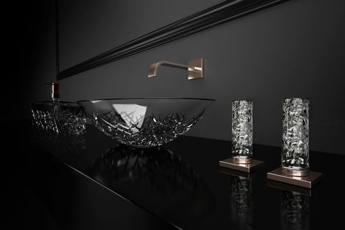 Zweigriffmischer für Waschtisch - GLAMOROUS ICE CYPRUM - GLASS DESIGN Srl - Aufsatz / Kristall / für Badezimmer