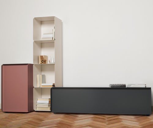 Modernes Sideboard - Collar composition - Quodes - lackiertes MDF / Aluminium / pulverbeschichteter Stahl
