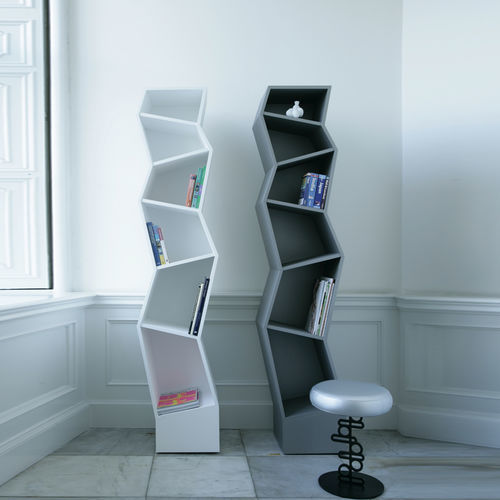 Modernes Bücherregal - Empire - Quodes - lackiertes MDF / weiß / schwarz