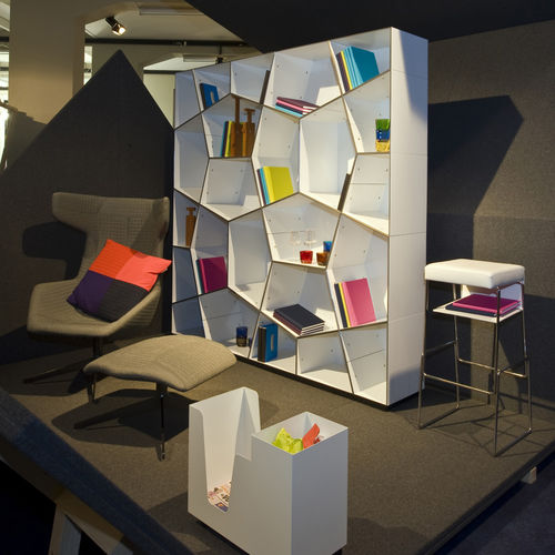 Bücherregal / originelles Design - Pattern - Quodes - Aluminium / weiß / von Alfredo Häberli
