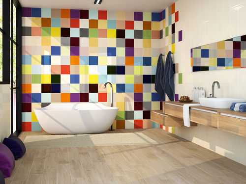Keramikfliesen - COLORS - APE - Hochglanz / für Badezimmer / bodenstehend