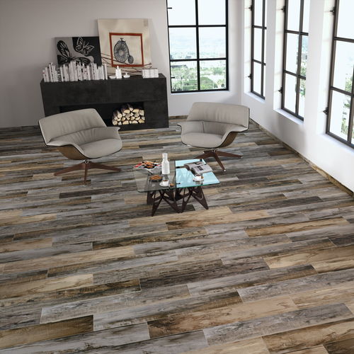 Fliesen für den Innenraum - BARNWOOD - AZULEJOS BENADRESA - für Wohnzimmer / bodenstehend / Porzellan