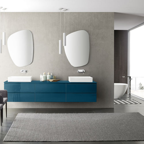 Modernes Badezimmer - COMPOSIZIONE 103 - AZZURRA ARREDOBAGNO - Keramik / Holz / melaminbeschichtet