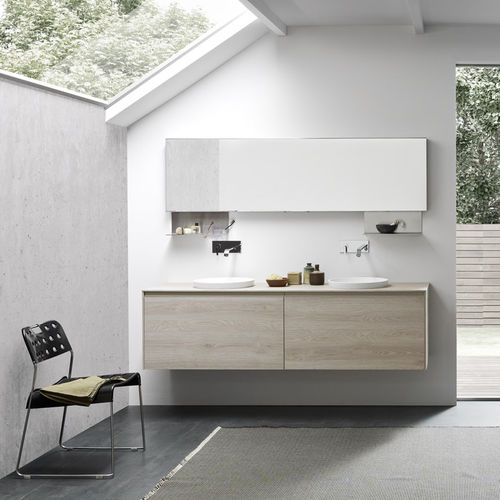Modernes Badezimmer - COMPOSIZIONE 105 - AZZURRA ARREDOBAGNO - Keramik / Holz / melaminbeschichtet