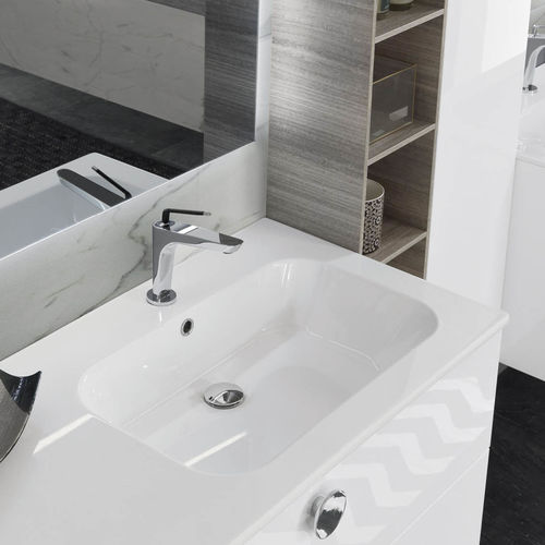 Einbauwaschbecken - SNAP COMPOSIZIONE 014 - AZZURRA ARREDOBAGNO - Keramik / mit integrierten Schubladen / rechteckig