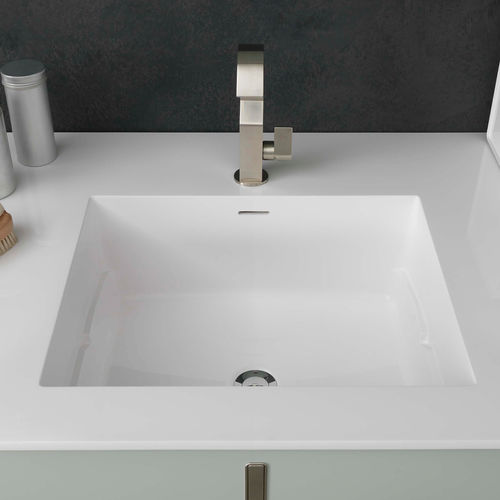 Einbauwaschbecken - LIMEWASH_06 - AZZURRA ARREDOBAGNO - Keramik / Mischbatterie / quadratisch