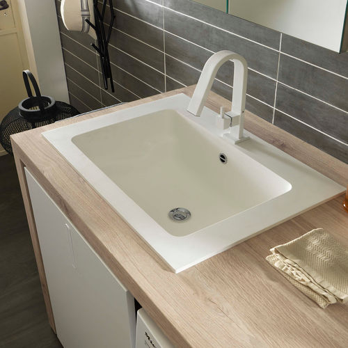 Einbauwaschbecken - LIMEWASH_04 - AZZURRA ARREDOBAGNO - Keramik / Mischbatterie / rechteckig