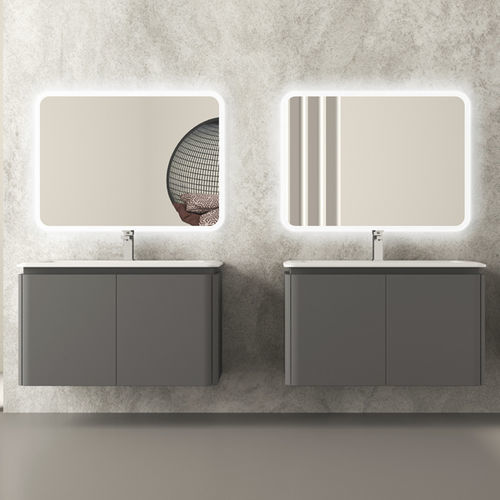 Wandhängender Waschtisch-Unterschrank - ICONA - BADEN HAUS - Harz / modern / mit Tür