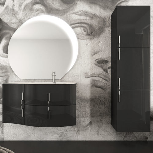 Wandhängender Waschtisch-Unterschrank - STING - BADEN HAUS - Glas / Harz / modern