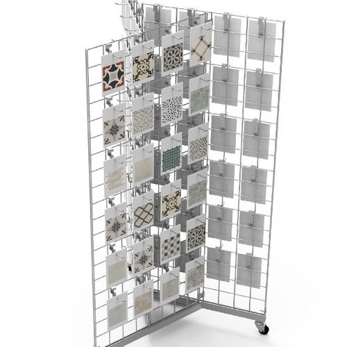 Metall-Fliesenständer - BT078C - BORA CELIK - doppelseitig / auf Rollen / für Einzelhandel
