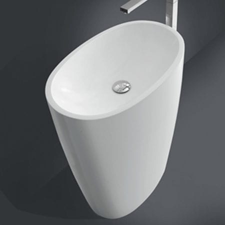 Bodenstehendes Waschbecken - 38 - CASA BATH - Keramik / oval / modern