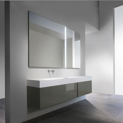 Wandhängender Waschtisch-Unterschrank - 04 - CASA BATH - Eiche / Nussbaum / modern