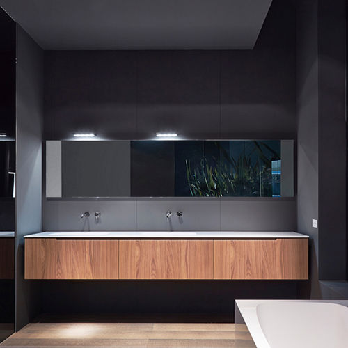 Doppelter Waschtisch-Unterschrank - 010 - CASA BATH - wandhängend / Holz / modern