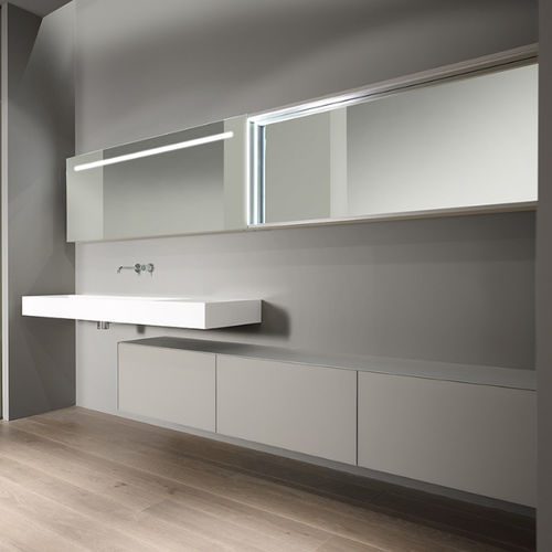 Wandhängender Waschtisch-Unterschrank - 1 - CASA BATH - Holz / modern / mit Schubladen
