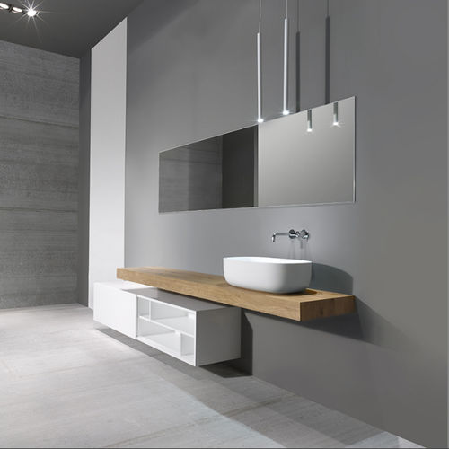 Wandhängender Waschtisch-Unterschrank - WOOD 004 - CASA BATH - Holz / modern / mit Schubladen