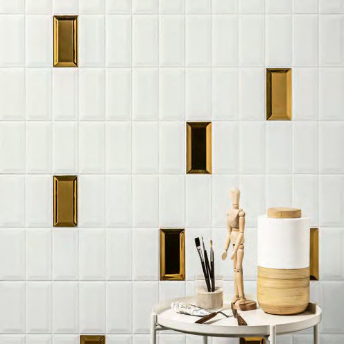 Feinsteinzeugfliesen - GOLD - CE.SI. - Hochglanz / Relief / für den Innenraum