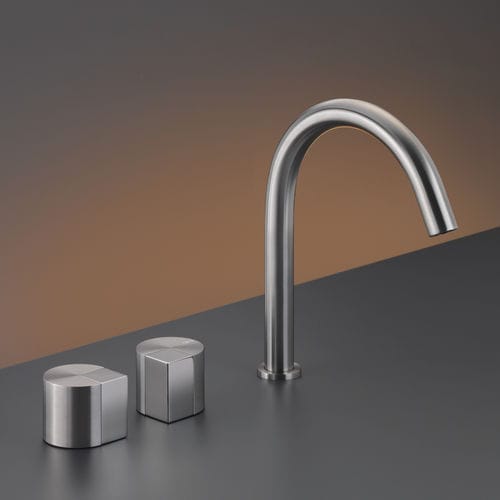 Zweigriffmischer für Waschtisch - DET12 - CEADESIGN - Aufsatz / Edelstahl / für Badezimmer