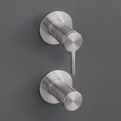 Einhebelmischer für Dusche - INV70 - CEADESIGN - wandmontiert / thermostatisch / Edelstahl