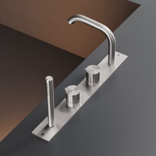 Einhebelmischer für Badewanne - MIL28 - CEADESIGN - Aufsatz / thermostatisch / Edelstahl