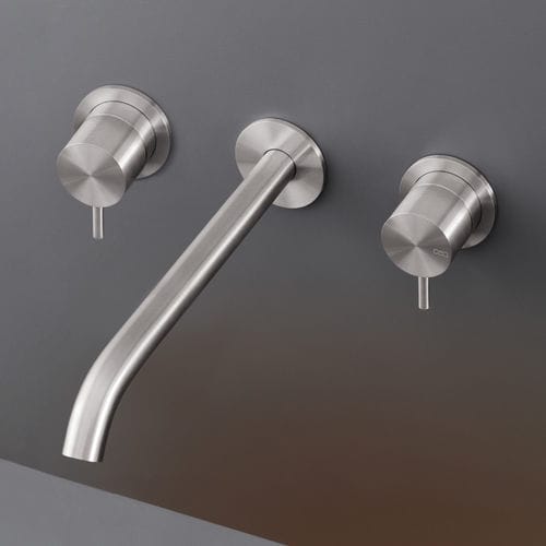 Zweigriffmischer für Waschtisch - MIL107 - CEADESIGN - wandmontiert / Edelstahl / für Badezimmer