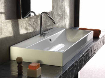 Einbauwaschbecken - VELCA SERIES - CERAMICA TECLA - Keramik / rechteckig / modern