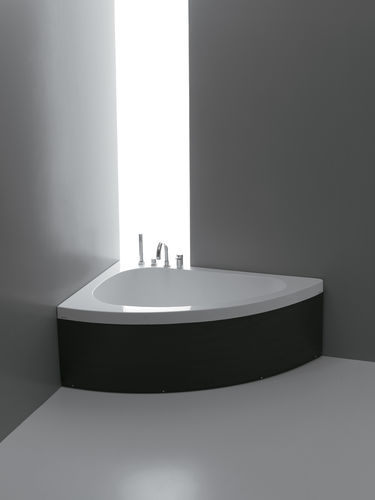 Badewanne für Eckeinbau - SHARM - COLACRIL - Acryl / weiß / schwarz