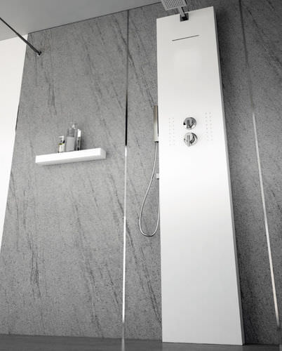 Weiße Duschsäule - MYWATER - COLACRIL - wandmontiert / modern