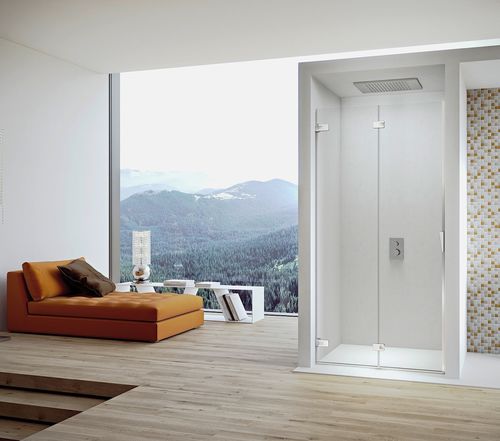 Glas-Duschkabine - PURA 5000: P-FPTN L - DUKA - mit Flügeltür / für Eckeinbau