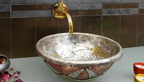 Aufsatzwaschbecken - MAESTRI ORAFI E ARGENTIER - ECO CERAMICA - rund / originelles Design