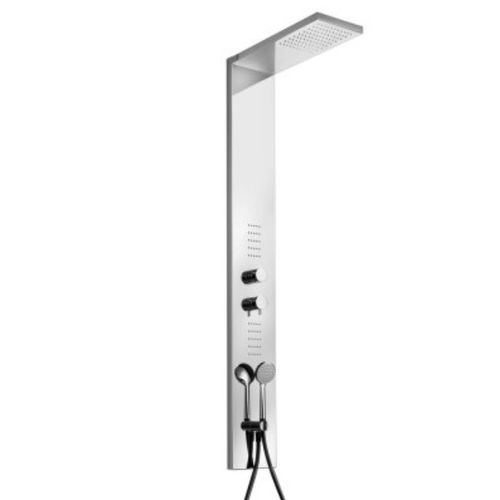 Edelstahl-Duschsäule - COL2 - GEDA - wandmontiert / modern / mit Handbrause