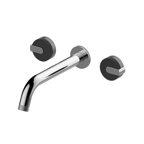 Zweigriffmischer für Waschtisch - E-11531-T - GRAFF - wandmontiert / aus verchromtem Metall / für Badezimmer