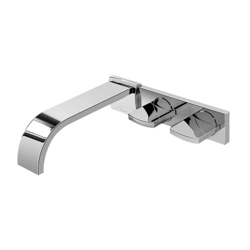 Zweigriffmischer für Waschtisch - E-1830-C14W-T - GRAFF - wandmontiert / aus verchromtem Metall / für Badezimmer